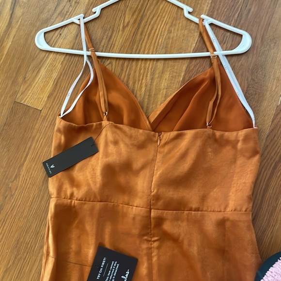 Lulus Constantine Rust Orange Satin Maxi Dress, Medium - Picture 5 of 10